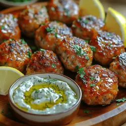 Die Aegean Delight: Griechische Truthahn-Fleischbällchen mit Tzatziki sind nicht nur ein Fest für den Gaumen, sondern auch eine gesunde und schmackhafte Wahl für jede Mahlzeit. Sie sind die perfekte Mischung aus frischen Zutaten, aromatischen Kräutern und einer köstlichen Tzatziki-Sauce, die diese Gericht zu einem Highlight jeder Mahlzeit macht. Egal, ob Sie sie als Hauptgericht, als Snack für eine gesellige Runde oder als Teil eines Buffets servieren – diese Fleischbällchen werden Ihre Gäste begeistern.