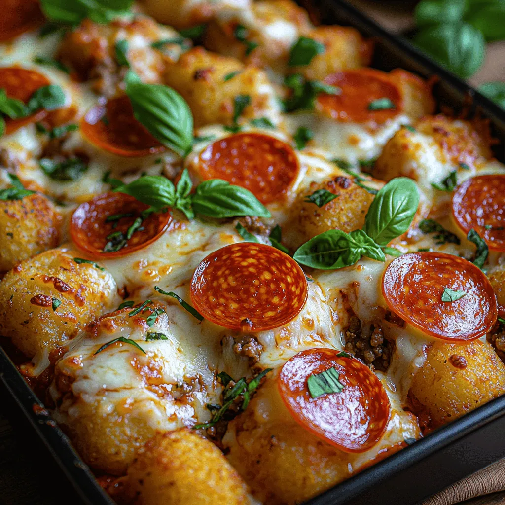 Um einen schmackhaften Pepperoni Pizza Tater Tot Auflauf zu kreieren, benötigen wir eine Vielzahl von Zutaten. Jedes Element spielt eine wichtige Rolle, um den einzigartigen Geschmack und die Textur zu erreichen, die dieses Gericht so besonders machen. Lassen Sie uns die einzelnen Komponenten näher untersuchen.