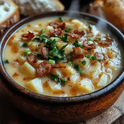 Der cremige Kartoffel-Bacon-Genuss ist nicht nur ein einfaches Gericht, sondern auch eine wahre Geschmacksexplosion, die in jeder Jahreszeit begeistert. Diese köstliche Suppe kombiniert die herzhafte Note von Kartoffeln mit knusprigem Bacon und einer reichhaltigen, cremigen Basis, die jedem Löffel Tiefe und Zufriedenheit verleiht. Ob an einem kalten Winterabend oder als herzhaftes Gericht für ein Familienessen – diese Suppe wird schnell zu einem Favoriten.