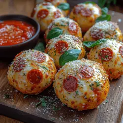 Bevor wir uns den Zubereitungsschritten widmen, werfen wir einen genauen Blick auf die Zutaten, die Sie für die Zubereitung der Pepperoni Pizza Bombs benötigen.