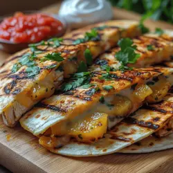 In der Welt der kulinarischen Genüsse gibt es nichts Besseres als eine Kombination aus herzhaften und fruchtigen Aromen, die den Gaumen verwöhnen. Die gegrillte Hähnchen-Ananas-Quesadilla ist ein perfektes Beispiel für diese harmonische Verbindung und bringt die tropische Frische direkt auf Ihren Teller. Diese köstliche Rezeptur ist einfach zuzubereiten und eignet sich hervorragend für ein schnelles Mittagessen oder ein geselliges Abendessen. Die Kombination aus zart gegrilltem Hähnchen, süßer Ananas und schmelzendem Käse macht diese Quesadilla zu einem echten Geschmackserlebnis, das sowohl Erwachsene als auch Kinder begeistert.