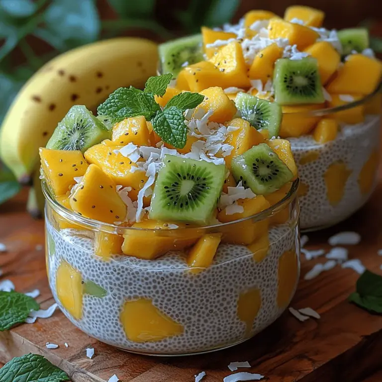 Um diesen köstlichen tropischen Chia-Pudding zuzubereiten, benötigen Sie die folgenden Zutaten: