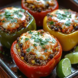 Eine detaillierte Übersicht der benötigten Zutaten, um die gefüllten Paprika zuzubereiten: