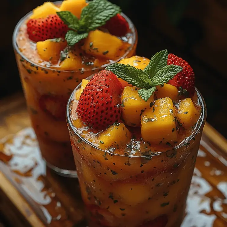 Der Erdbeer-Mango-Himmelsschlummer ist das ideale Sommergetränk, das frischen Wind in deine glasierte Welt bringt. Mit seiner Kombination aus süßen Erdbeeren und saftigen Mangos, abgerundet durch das erfrischende Kokoswasser, ist dieser Slush nicht nur ein Genuss für den Gaumen, sondern auch ein wahrer Augenschmaus. Ob für eine ausgelassene Sommerparty, ein entspanntes Picknick im Park oder einfach nur für einen kühlen Nachmittagsgenuss – dieses Rezept ist unkompliziert und schnell zubereitet. In diesem Artikel werden wir die einzelnen Schritte zur Zubereitung des perfekten Erdbeer-Mango-Himmelsschlummers im Detail durchgehen und gleichzeitig die gesundheitlichen Vorteile der verwendeten Zutaten beleuchten.