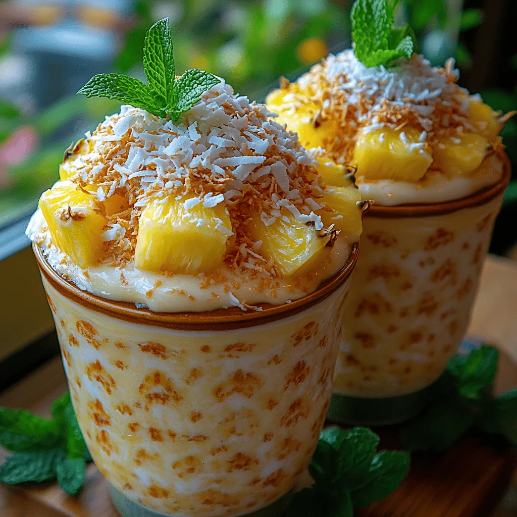 Um die perfekten tropischen gefrorenen Ananas-Kokos-Becher zuzubereiten, benötigen Sie eine Handvoll einfacher, aber geschmackvoller Zutaten. Hier ist eine detaillierte Beschreibung der Hauptbestandteile: