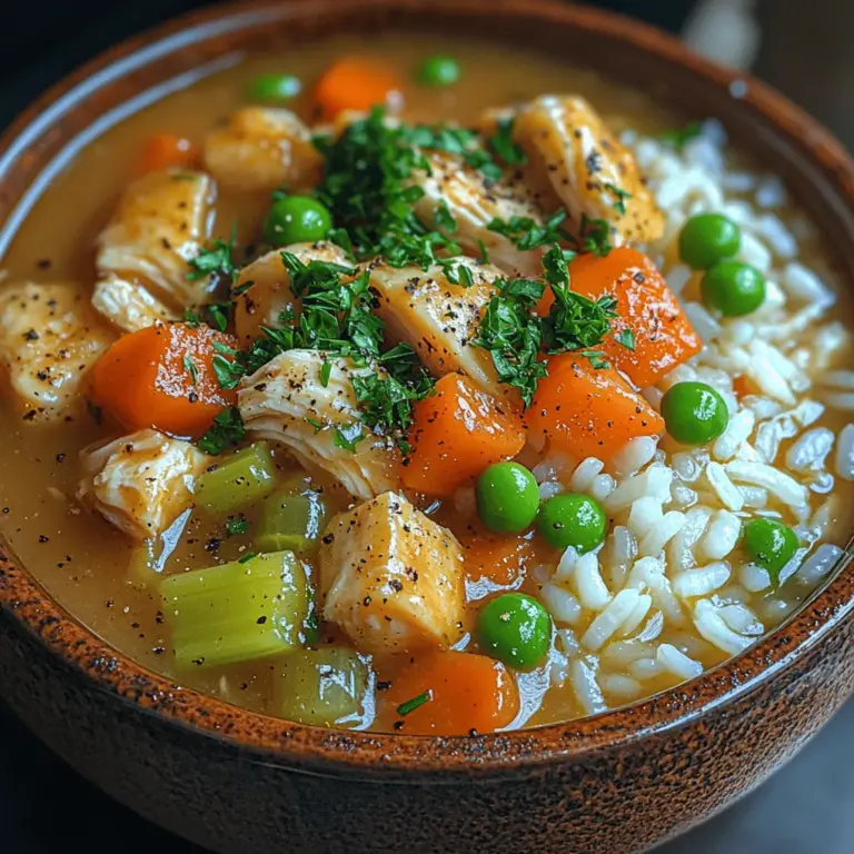 An kalten Tagen gibt es nichts Besseres als eine wärmende, herzhafte Suppe. Die Gemütliche Komfort-Slow-Cooker-Hühnchen-Reis-Suppe ist genau das perfekte Gericht, um Körper und Seele zu erwärmen. Diese nahrhafte Suppe kombiniert zartes Hähnchenfleisch, frisches Gemüse und aromatische Kräuter und bietet so eine köstliche und ausgewogene Mahlzeit für die ganze Familie. Mit ihrer einfachen Zubereitung im Slow Cooker ist sie nicht nur praktisch, sondern auch reich an Geschmack und Nährstoffen. Ob zum Mittagessen oder Abendessen, diese Suppe wird Ihre Liebsten begeistern und für ein Gefühl von Geborgenheit sorgen.