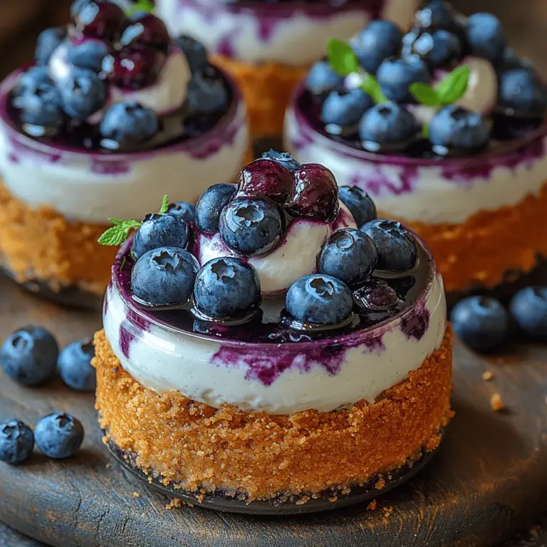 Der No-Bake Blaubeer-Käsekuchen im Glas ist eine köstliche und erfrischende Dessertoption, die perfekt für warme Tage und besondere Anlässe ist. Ob für eine Gartenparty, einen Geburtstag oder einfach nur als süße Belohnung nach einem langen Tag – dieses Dessert hat alles, was das Herz begehrt. Die Kombination aus cremiger Käsekuchenfüllung und fruchtigem Blaubeertopping sorgt für einen harmonischen Geschmack, der sowohl Kinder als auch Erwachsene begeistert.