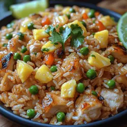In der heutigen schnelllebigen Welt ist es oft eine Herausforderung, gesunde und köstliche Mahlzeiten auf den Tisch zu bringen. „Tropische Glücksmomente: Ananas-Hühnchen gebratener Reis“ ist ein perfektes Rezept, das nicht nur schnell zubereitet ist, sondern auch ein Hauch von tropischem Flair in Ihre Küche bringt. Mit einer Kombination aus zartem Hühnchen, frischer Ananas und knackigem Gemüse ist dieses Gericht eine wahre Geschmacksexplosion. Es ist ideal für ein schnelles Abendessen oder als kreative Lunch-Option. Lassen Sie uns in die Welt der tropischen Aromen eintauchen!