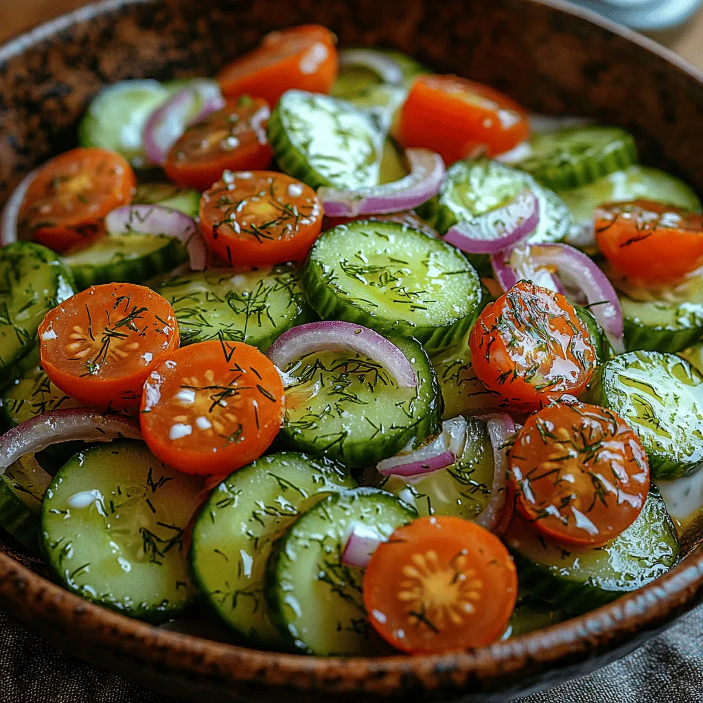 Ein erfrischender Gurken-Dill-Salat ist das ideale Gericht für heiße Sommertage. Mit seiner Kombination aus knackigem Gemüse und cremigem Dressing ist er nicht nur köstlich, sondern auch schnell zubereitet. Dieser Salat bringt die Aromen des Sommers direkt auf Ihren Teller und eignet sich hervorragend als Beilage zu Grillgerichten oder als leichtes Hauptgericht.