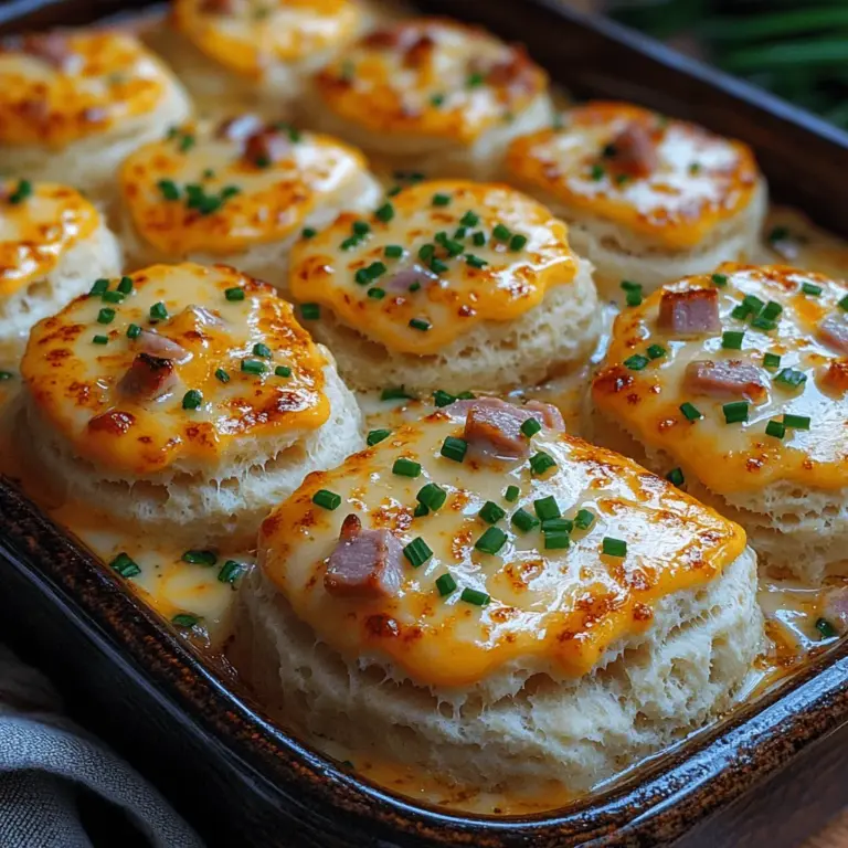 Wenn es um herzhaftes Backen geht, stehen die Herzhafte Schinken-Käse Butter-Schwimm-Posts ganz oben auf der Liste! Diese köstlichen Biscuits verbinden einen zarten Teig mit dem intensiven Geschmack von würzigem Cheddar-Käse und herzhaftem Schinken. Sie sind nicht nur eine ideale Beilage für ein gemütliches Familienessen, sondern auch ein beliebter Snack für gesellige Abende mit Freunden. Ihr unwiderstehlicher Geschmack und die einfache Zubereitung machen sie zu einer beliebten Wahl in vielen Haushalten.