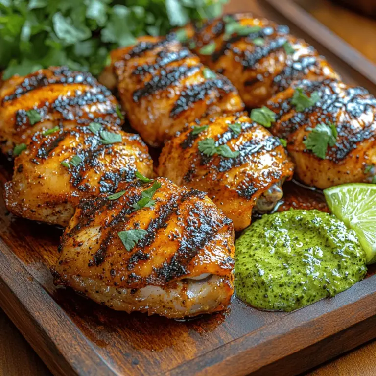 Das Würzige Peruanische Gegrillte Hühnchen ist ein schmackhaftes Gericht, das die Vielfalt und den Reichtum der peruanischen Küche verkörpert. Mit seiner aromatischen Marinade, die das Hühnchen durchdringt, und der cremigen grünen Sauce, die es perfekt ergänzt, ist dieses Rezept nicht nur eine Gaumenfreude, sondern auch äußerst einfach zuzubereiten. Ob für ein geselliges Grillfest im Garten oder ein entspanntes Abendessen mit der Familie, dieses Gericht bringt nicht nur Farbe auf den Tisch, sondern auch einen unverwechselbaren Geschmack, der sowohl Freunde als auch Familie begeistern wird.