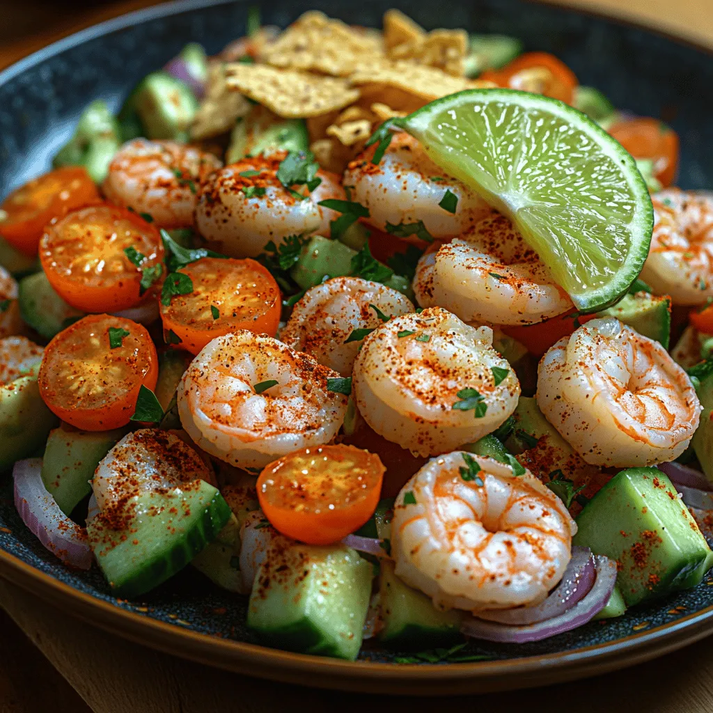 Der Zesty Shrimp Avocado Salad wird aus einer Vielzahl frischer Zutaten zubereitet, die nicht nur für den Geschmack, sondern auch für die Gesundheit von entscheidender Bedeutung sind. Hier sind die Hauptzutaten, die Sie benötigen: