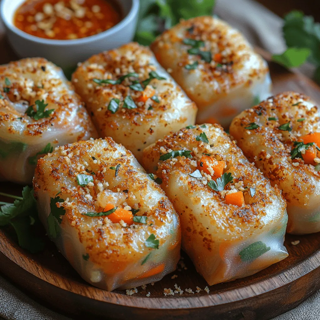 Reispapier ist das Herzstück dieser Frühlingsrollen. Diese hauchdünnen Blätter bestehen aus Reismehl und Wasser und sind ein fester Bestandteil in der asiatischen Küche, insbesondere in der vietnamesischen und thailändischen Gastronomie. Sie sind glutenfrei und bieten eine großartige Grundlage für eine Vielzahl von Füllungen. Die Wichtigkeit von Reispapier in der asiatischen Küche kann nicht genug betont werden, da es nicht nur als Hülle dient, sondern auch eine einzigartige Textur und einen neutralen Geschmack bietet, der die anderen Zutaten wunderbar ergänzt.