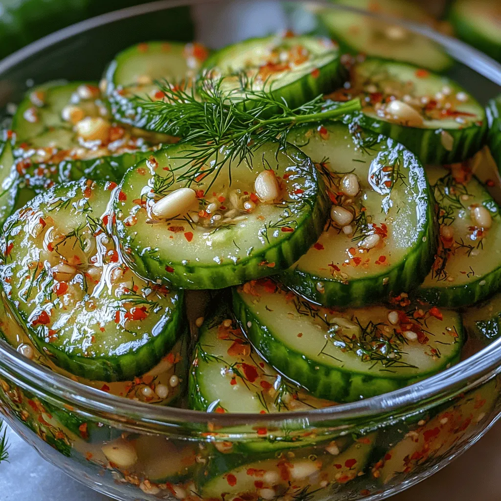 Die Wahl der richtigen Gurken ist entscheidend für den Erfolg dieses Rezepts. In der Regel werden für die Krossen Knoblauch-Dill-Gurken Salatgurken oder Einlegegurken verwendet. Salatgurken sind länger und haben eine glatte Haut, während Einlegegurken kleiner und oft dicker sind. Beide Sorten bringen ihre eigenen Vorzüge mit sich, daher sollten Sie je nach Verfügbarkeit und persönlichem Geschmack wählen.