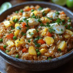 Willkommen in der tropischen Küche, in der Aromen und Farben eine harmonische Einheit bilden! Heute präsentieren wir Ihnen unser Rezept für Tropisches Paradies Ananas gebratener Reis – ein Gericht, das nicht nur den Gaumen erfreut, sondern auch Ihre Sinne auf eine exotische Reise entführt. Gebratener Reis ist ein fester Bestandteil der asiatischen Küche und steht für kreative Vielfalt, Schnelligkeit und unkomplizierte Zubereitung.