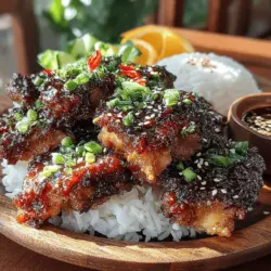 Sticky Teriyaki Glazed Chicken Bites sind nicht nur ein wahrer Gaumenschmaus, sondern auch ein Gericht, das in der asiatischen Küche tief verwurzelt ist. Teriyaki, was so viel wie „glänzende Grillsoße“ bedeutet, hat seine Wurzeln in Japan und wird oft verwendet, um Fleisch, Fisch und Gemüse zu marinieren und zu glasieren. Diese süßlich-würzige Sauce hat sich weltweit einen Namen gemacht und ist besonders beliebt in der asiatisch inspirierten Küche. Die Kombination aus Sojasauce, Honig und frischen Gewürzen verleiht dem Hähnchen eine unverwechselbare Geschmacksnote, die sowohl Kinder als auch Erwachsene begeistert.