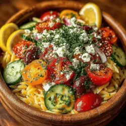 Willkommen zu unserem Rezept für den erfrischenden griechischen Orzo-Salat! Dieses köstliche Gericht bringt den Geschmack des Mittelmeers direkt auf Ihren Tisch und ist nicht nur ein Fest für die Augen, sondern auch für den Gaumen. Orzo, diese kleinen, reisähnlichen Nudeln, sind die perfekte Basis für einen bunten Salat, der mit knackigem Gemüse, herzhaftem Feta-Käse und aromatischen Kalamata-Oliven gefüllt ist.