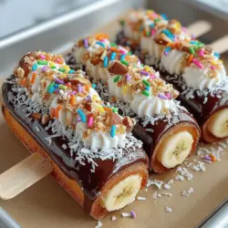 Die Idee, gefrorene Früchte in Schokolade zu tauchen, hat ihren Ursprung in verschiedenen Kulturen und wird weltweit geliebt. In tropischen Regionen gelten gefrorene Früchte als erfrischender Snack, der nicht nur köstlich, sondern auch gesund ist. Die Kombination aus Banane und Schokolade ist besonders beliebt, da sie sowohl süß als auch befriedigend ist. Diese gefrorenen Bananen-Pops sind eine Abwandlung dieser Tradition und zeigen die Vielseitigkeit der Banane als Snack-Zutat.