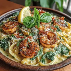 Willkommen zu einem der köstlichsten Gerichte der italienischen Küche: Cremige Pasta mit Garnelen und getrockneten Tomaten. Dieses Gericht vereint zarte, saftige Garnelen mit einer reichhaltigen, cremigen Sauce, die durch die intensiven Aromen von getrockneten Tomaten und frischem Spinat ergänzt wird. Wenn du auf der Suche nach einem schnellen und einfachen Rezept bist, das sowohl im Alltag als auch zu besonderen Anlässen beeindruckt, dann bist du hier genau richtig. Die Kombination aus Pasta, Meeresfrüchten und einer aromatischen Sauce macht dieses Gericht zu einer perfekten Wahl für romantische Abendessen, Familienfeiern oder gesellige Zusammenkünfte mit Freunden.