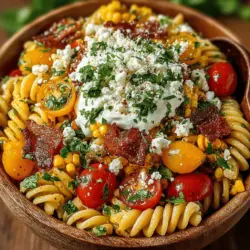 Sonnenschein Freude ist nicht nur ein ansprechender Name; es ist auch ein köstlicher und erfrischender Salat, der perfekt für warme Tage oder gesellige Zusammenkünfte ist. Diese Kombination aus Pasta, frischem Süßmais und knusprigem Bacon vereint Geschmack und Textur auf eine Weise, die alle begeistert. Ursprünglich aus den USA stammend, hat sich dieser Pasta-Salat zu einem beliebten Gericht in vielen Familien entwickelt. Er kann als Hauptgericht oder als Beilage serviert werden und ist besonders ideal für Grillabende, Picknicks oder Gartenfeste.