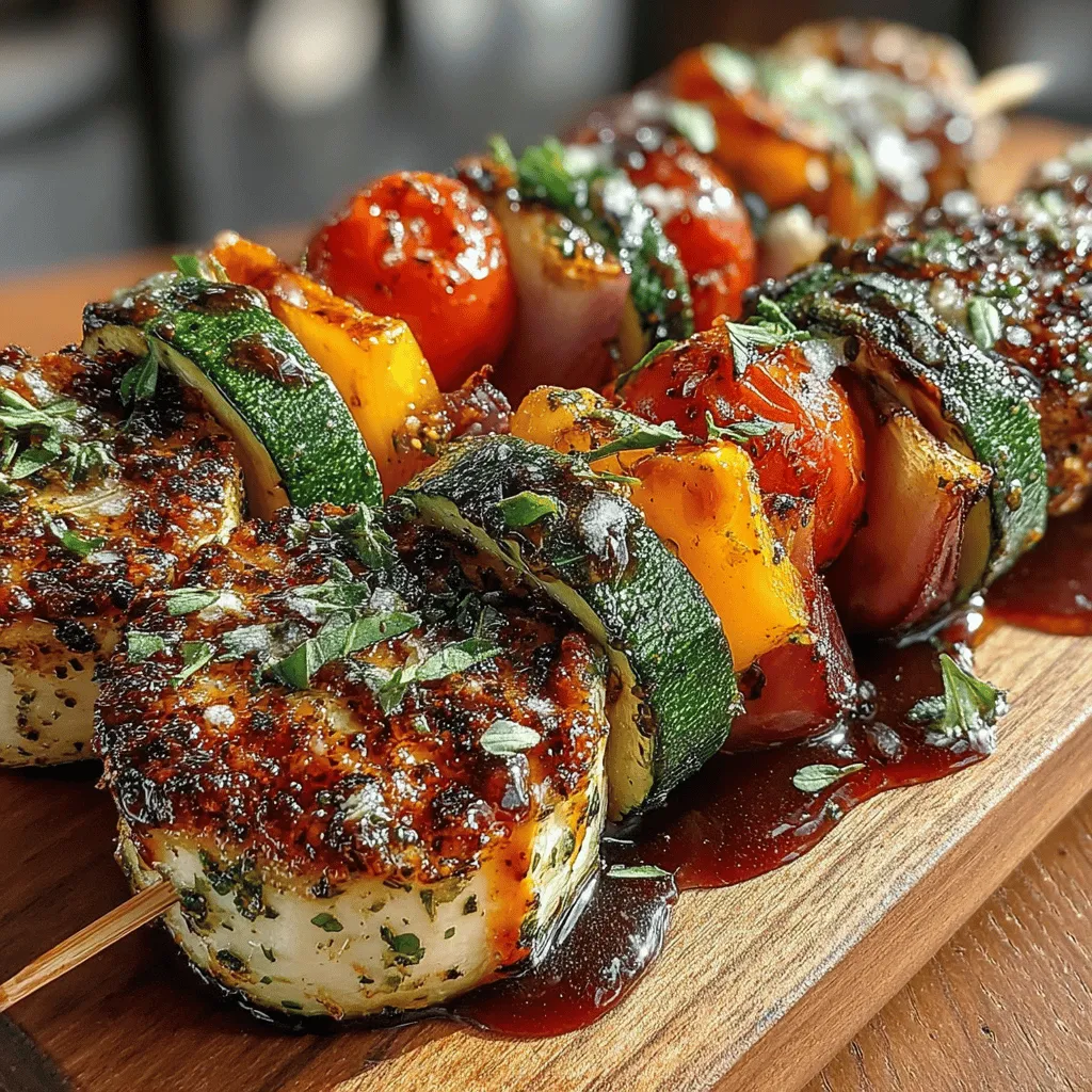 Das Rezept vereint die Aromen von Zucchini, Paprika, Zwiebeln und Tomaten, die durch eine süß-säuerliche Balsamico-Glasur perfekt abgerundet werden. Die Verwendung von frischen Kräutern wie Oregano und Basilikum sorgt für eine zusätzliche Geschmackstiefe und lässt die Spieße besonders appetitlich erscheinen. Ideal ist dieses Gericht für Vegetarier, Gesundheitsbewusste und alle, die eine leckere, farbenfrohe Mahlzeit genießen möchten. Egal ob beim Grillen mit Freunden oder bei einem gemütlichen Familienessen – die gegrillten Gartenfreuden-Spieße sind stets ein Hit.