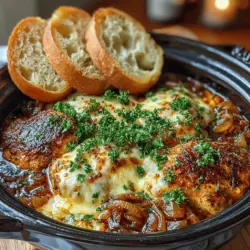 Willkommen zu einem kulinarischen Erlebnis, das sowohl herzhaft als auch aromatisch ist: das französische Zwiebel-Hähnchen. Dieses Rezept kombiniert die zarten Aromen von Hähnchenbrustfilets mit der Süße von karamellisierten Zwiebeln und dem reichen Geschmack von Gruyère-Käse, um ein Gericht zu kreieren, das sowohl im Alltag als auch bei besonderen Anlässen begeistert. Die Kombination aus frischen Zutaten und langsamer Kochweise sorgt nicht nur für einen unvergleichlichen Geschmack, sondern auch für eine einfache Zubereitung, die in jedem Haushalt gelingen kann.