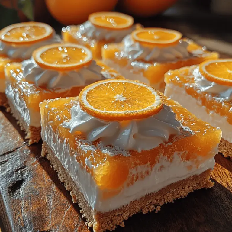 Die Seidenweichen Orangencremeschnitten sind eine erfrischende und köstliche Nachspeise, die nicht nur den Gaumen verwöhnt, sondern auch das Auge erfreut. Diese zarten Riegel, die auf einer knusprigen Keksbasis und einer luftigen Orangensahne-Füllung basieren, sind perfekt für jede Gelegenheit, sei es ein Sommerfest, eine Geburtstagsfeier oder einfach nur als süßer Genuss für zwischendurch. Die Kombination aus frischem Orangensaft und der leichten Süße der Sahne lässt die Herzen aller Dessertliebhaber höher schlagen.
