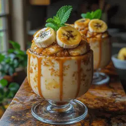 Die Seidige Karamell-Bananen-Panna Cotta ist nicht nur ein wahrer Genuss für den Gaumen, sondern auch ein visuelles Hochlicht auf jedem Dessertteller. Dieses italienische Dessert hat seinen Ursprung in der Region Piemont und hat sich weltweit einen Namen gemacht. Panna Cotta, was so viel wie „gekochte Sahne“ bedeutet, ist eine einfache, aber exquisite Nachspeise, die durch die Kombination von Sahne, Zucker und Gelatine eine zarte und cremige Textur erhält. In dieser speziellen Variante wird die Panna Cotta mit reifen Bananen verfeinert und mit einer köstlichen Karamellsauce serviert, die dem Dessert eine zusätzliche Dimension verleiht.
