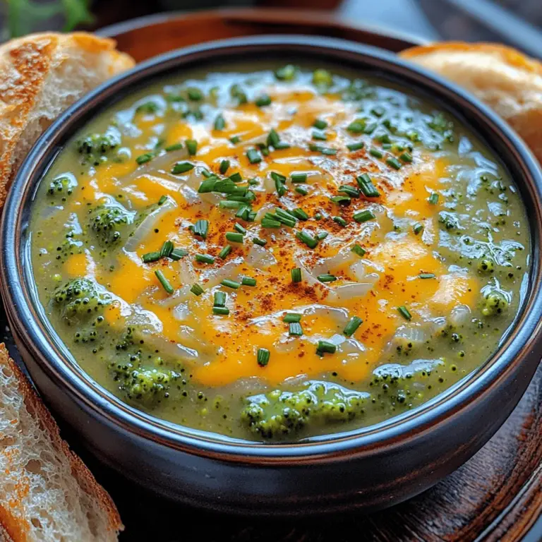 Die Käse Grüner Genuss Suppe, auch bekannt als cremige Brokkoli-Käse-Suppe, ist ein wahrer Klassiker in der deutschen Küche. Sie vereint die gesundheitlichen Vorteile von frischem Brokkoli mit dem herzhaften Geschmack von scharfem Cheddar-Käse und ist nicht nur köstlich, sondern auch einfach zuzubereiten. Diese Suppe eignet sich perfekt für kalte Tage, an denen man sich nach etwas Warmem und Nahrhaftem sehnt.