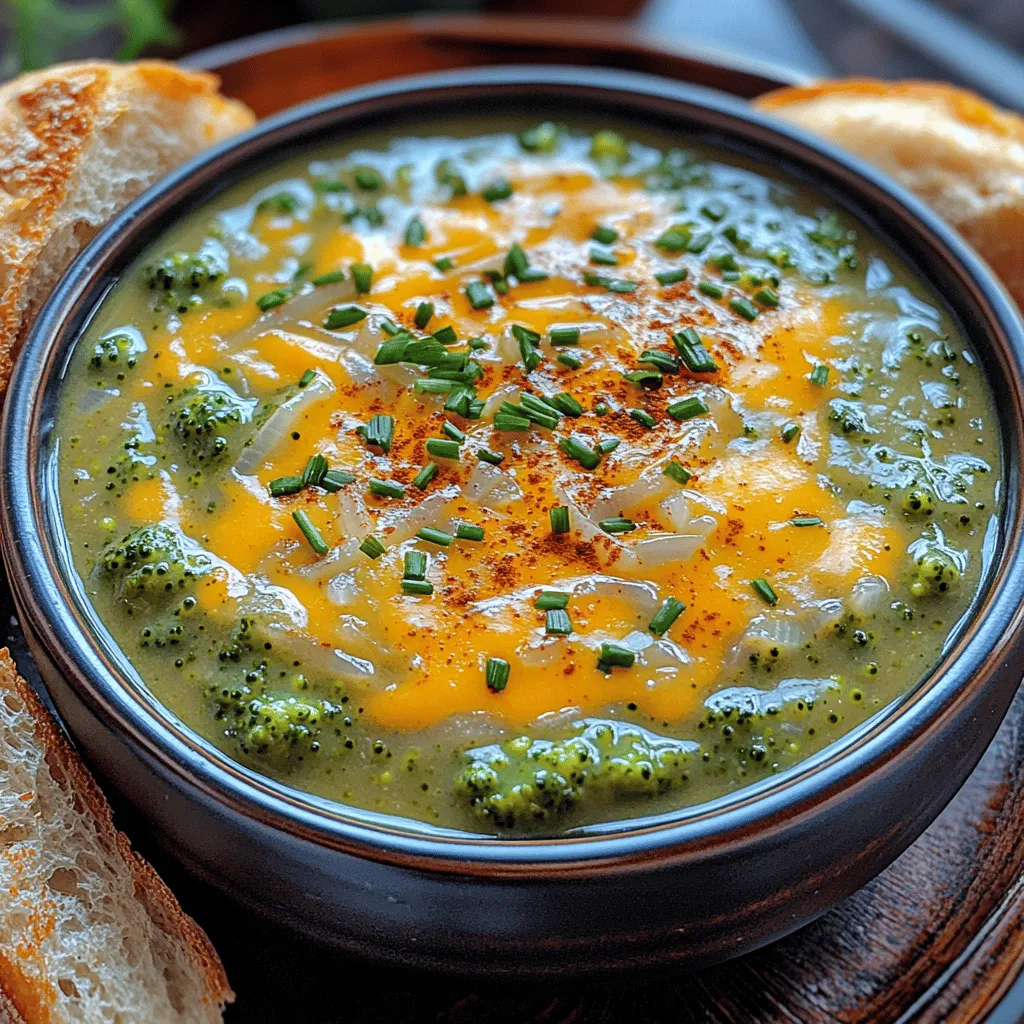 Die Käse Grüner Genuss Suppe, auch bekannt als cremige Brokkoli-Käse-Suppe, ist ein wahrer Klassiker in der deutschen Küche. Sie vereint die gesundheitlichen Vorteile von frischem Brokkoli mit dem herzhaften Geschmack von scharfem Cheddar-Käse und ist nicht nur köstlich, sondern auch einfach zuzubereiten. Diese Suppe eignet sich perfekt für kalte Tage, an denen man sich nach etwas Warmem und Nahrhaftem sehnt.