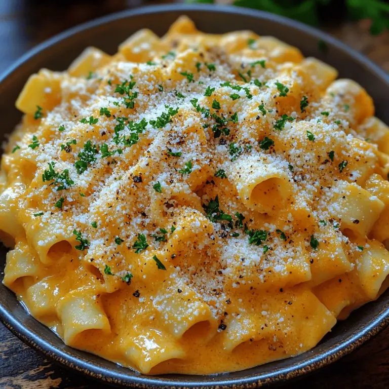 Die cremige Kürbis Alfredo Pasta ist ein wunderbares Gericht, das die Aromen des Herbstes einfängt und gleichzeitig einfach zuzubereiten ist. Mit ihrem reichen, buttrigen Geschmack und der samtigen Textur ist dieses Rezept nicht nur eine köstliche Mahlzeit, sondern auch eine perfekte Wahl für festliche Anlässe oder ein gemütliches Abendessen zu Hause. Die Kombination aus Kürbispüree und klassischer Alfredo-Soße schafft ein harmonisches Zusammenspiel von süßen und herzhaften Aromen, das sowohl Pasta-Liebhaber als auch Kürbis-Fans begeistern wird.
