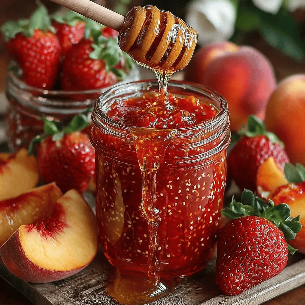 Die Pfirsich- und Erdbeer-Chia-Marmelade ist ein köstliches, fruchtiges Aufstrich-Rezept, das perfekt für den Sommer geeignet ist. Diese Marmelade vereint die süßen Aromen von reifen Pfirsichen und frischen Erdbeeren, während die Chiasamen nicht nur für eine angenehme Textur sorgen, sondern auch eine gesunde Dosis von Omega-3-Fettsäuren bieten. In einer Zeit, in der viele nach natürlichen und gesunden Alternativen zu herkömmlichen Marmeladen suchen, ist dieses Rezept eine hervorragende Wahl.