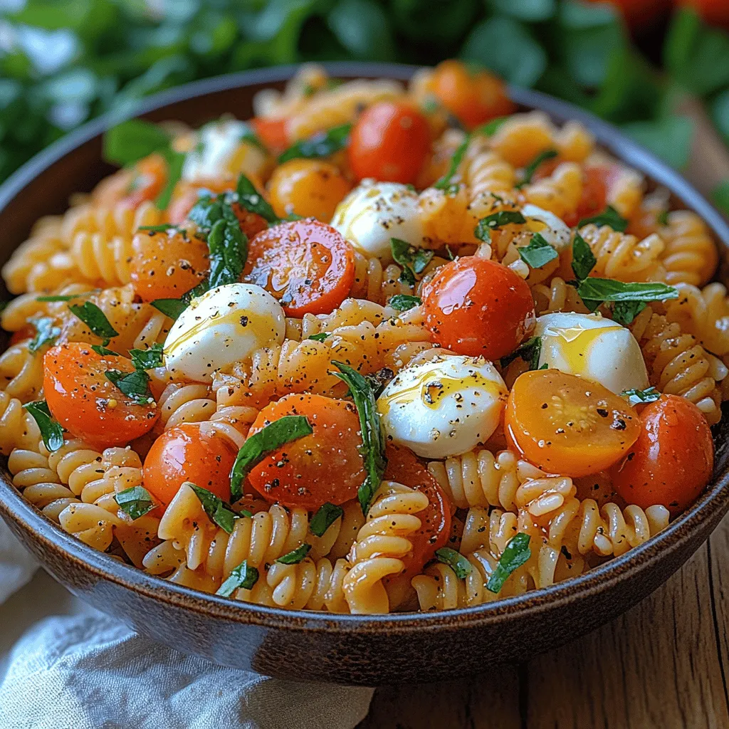 Der frische Caprese-Pasta-Salat ist die perfekte Wahl für warme Sommertage, wenn man etwas Leichtes und Erfrischendes genießen möchte. Diese köstliche Kombination aus al dente Pasta, saftigen Kirschtomaten, cremigem Mozzarella und aromatischem Basilikum erinnert an die klassischen Caprese-Salate, die in Italien so beliebt sind. Mit nur wenigen Zutaten ist dieser Salat einfach zuzubereiten und eignet sich sowohl als Beilage für Grillpartys als auch als leichtes Hauptgericht für ein entspanntes Abendessen.