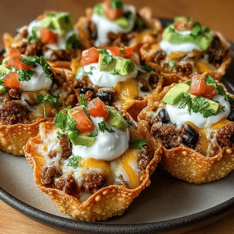 Willkommen zu unserem köstlichen Rezept für Mini Hähnchen-Taco-Tassen! Diese kleinen, knackigen Tassen sind nicht nur ein aufregendes Fingerfood, sondern auch eine kreative Art, die klassischen Aromen von Tacos in einer neuen Form zu genießen. Perfekt für Partys, Familienabende oder einfach als Snack zwischendurch – diese Taco-Tassen werden sicher zum Hit auf jedem Tisch.