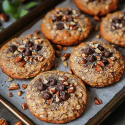 Willkommen in der köstlichen Welt der Banana Chia Frühstücks-Kekse! Diese Kekse sind nicht nur ein einfaches Frühstück, sondern auch ein gesunder Snack für zwischendurch. Mit der perfekten Kombination aus reifen Bananen, nahrhaften Chiasamen und Haferflocken sind sie eine hervorragende Möglichkeit, den Tag energisch zu beginnen. Die Zugabe von Schokoladenstückchen oder Nüssen verleiht den Keksen eine besondere Note und macht sie zu einem Genuss, den man gerne teilt.