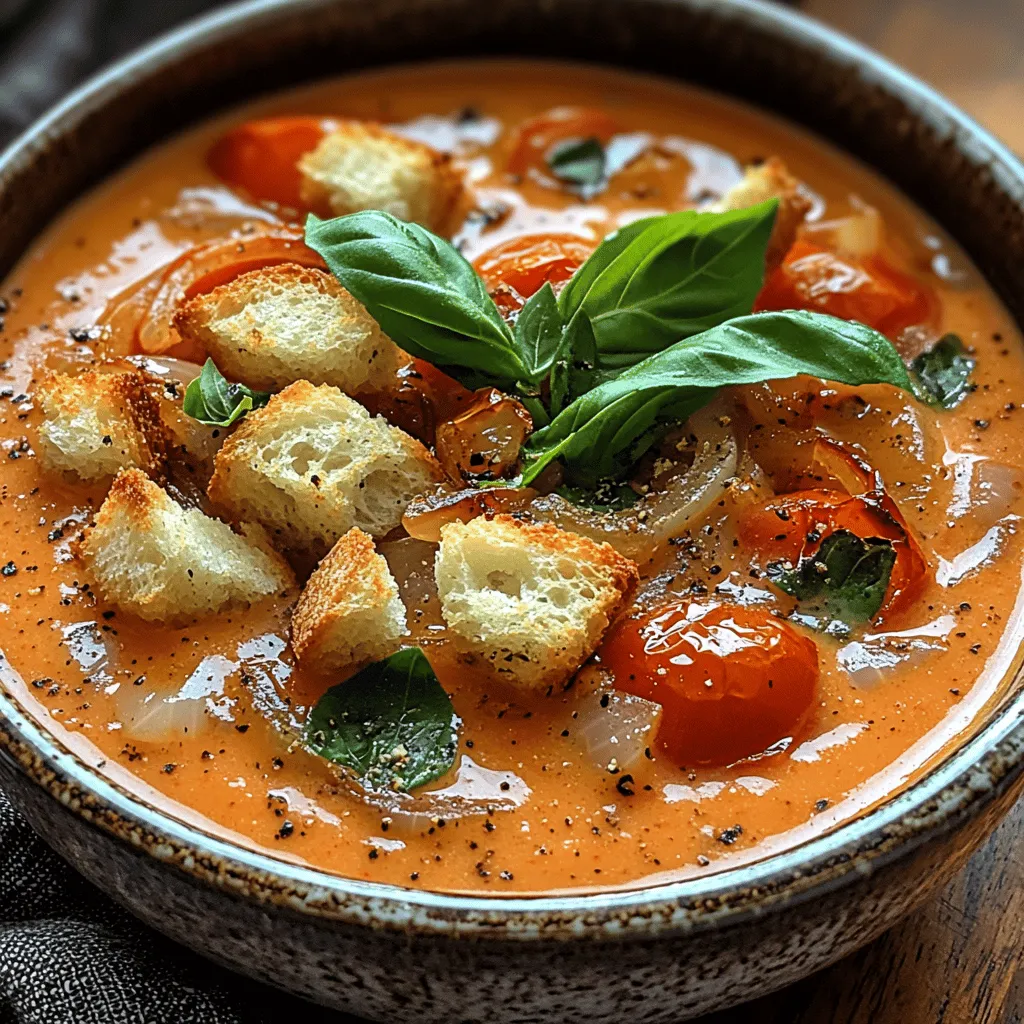 In der heutigen schnelllebigen Welt, in der Ernährung oft in den Hintergrund gedrängt wird, sind Rezepte ein unverzichtbarer Bestandteil des täglichen Kochens. Sie bieten nicht nur Struktur und Inspiration, sondern auch die Möglichkeit, in der eigenen Küche kreativ zu werden. Heute präsentieren wir Ihnen ein Rezept, das sowohl köstlich als auch einfach zuzubereiten ist: die cremige geröstete Tomatensuppe. Diese herzhafte Suppe ist nicht nur ein Genuss für den Gaumen, sondern auch eine wunderbare Möglichkeit, frische, reife Tomaten in der Saison zu verwerten.