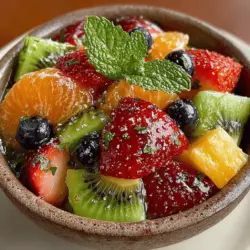Der Fruity Citrus Delight Salad ist eine erfrischende und farbenfrohe Mischung aus verschiedenen Früchten, die nicht nur köstlich schmeckt, sondern auch gesund ist. Dieses Rezept ist perfekt für warme Tage, als leichtes Mittagessen oder als Beilage zu Grillabenden. Die Kombination aus süßen und saftigen Früchten, gepaart mit einem spritzigen Citrus-Dressing, macht diesen Salat zu einem echten Genuss.