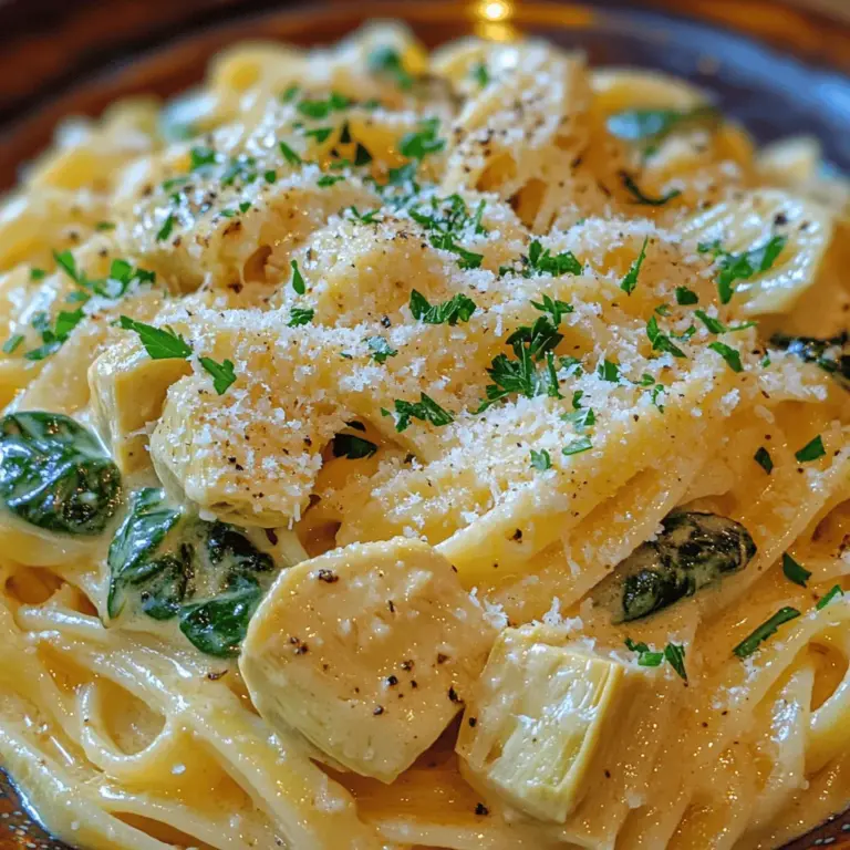 Die cremige Spinat-Artischocken-Pasta ist ein absolutes Muss für alle Pasta-Liebhaber und bietet eine harmonische Kombination aus frischem Gemüse und aromatischer Soße. Dieses köstliche Gericht hat seine Wurzeln in der italienischen Küche, wo Pasta traditionell mit einer Vielzahl von Zutaten zubereitet wird. Die Kombination aus Spinat und Artischocken verleiht der Pasta nicht nur einen einzigartigen Geschmack, sondern auch eine ansprechende grüne Farbe, die das Auge erfreut.