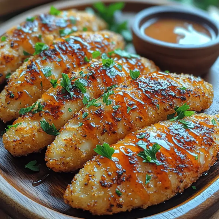 Wenn Sie auf der Suche nach einem köstlichen und zugleich einfachen Gericht sind, dann sind Knapprige Honig-Knoblauch-Hühnchen-Streifen genau das Richtige für Sie! Dieses Rezept vereint die Süße von Honig mit dem herzhaften Geschmack von Knoblauch und der Knusprigkeit von paniertem Hühnchen. Ideal als Hauptgericht oder Fingerfood für Partys, diese Hühnchenstreifen sind schnell zubereitet und erfreuen sich großer Beliebtheit bei Jung und Alt.