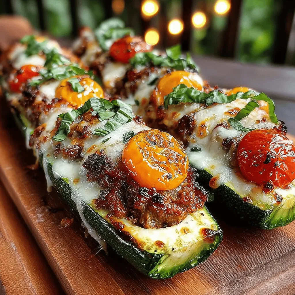 Willkommen zu einem köstlichen und gesunden Rezept, das perfekt für Grillabende und Sommerpartys ist: Gegrillte Zucchiniboots mit gefülltem Putenwürstchen. Dieses Gericht vereint die frischen Aromen von saisonalem Gemüse mit der herzhaften Füllung aus mageren Putenwürstchen, was es zu einer idealen Wahl für alle, die eine leichte und geschmackvolle Mahlzeit suchen. Zucchini sind nicht nur kalorienarm, sondern auch reich an Vitaminen und Mineralstoffen, was sie zu einer hervorragenden Grundlage für die Füllung macht. Die Kombination aus zartem Gemüse, würzigen Wurststücken und geschmolzenem Mozzarella-Käse begeistert nicht nur den Gaumen, sondern bietet auch eine ansprechende Präsentation auf dem Grill.
