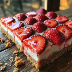 Erdbeer-Käsekuchen ist ein Klassiker unter den Desserts, der sowohl geschmacklich als auch optisch überzeugt. Besonders in den warmen Monaten ist dieser fruchtige Käsekuchen ein Hit – nicht zuletzt wegen der erfrischenden Kombination aus cremiger Käsekuchenfüllung und saftigen Erdbeeren. Die No-Bake Erdbeer-Käsekuchen-Riegel sind eine abgewandelte, praktische Form dieses beliebten Desserts, die einfach zuzubereiten ist und garantiert für Genuss sorgt.