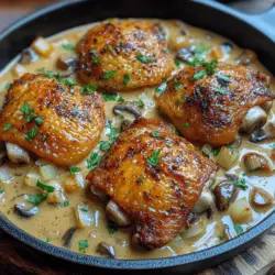 Die cremigen Pilz-Hühnchenschenkel sind ein herzhaftes und befriedigendes Gericht, das in vielen Küchen der Welt geschätzt wird. Die Kombination aus zartem Hühnchen, aromatischen Pilzen und einer reichhaltigen Sahnesauce macht dieses Rezept zu einem wahren Genuss, das sowohl für besondere Anlässe als auch für ein einfaches Familienessen geeignet ist. In dieser ausführlichen Anleitung werden wir nicht nur die Schritte zur Zubereitung des Gerichts erläutern, sondern auch die Bedeutung der einzelnen Zutaten und die verschiedenen Techniken, die zu einem perfekten Ergebnis führen.