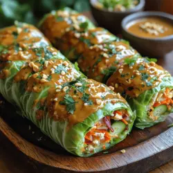 Willkommen in der köstlichen Welt der thailändischen Küche! Dieses Rezept für knusprige Erdnuss-Kohlwickel ist nicht nur eine wahre Geschmacksexplosion, sondern auch eine gesunde und einfache Option für jede Gelegenheit. Egal, ob Sie ein schnelles Mittagessen, ein leichtes Abendessen oder einen Snack für Ihre nächste Dinnerparty suchen, diese Kohlwickel sind die perfekte Wahl. Sie sind farbenfroh, nahrhaft und lassen sich in kürzester Zeit zubereiten.