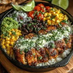 Zesty Lime Cilantro Chicken Bowls sind nicht nur eine köstliche Mahlzeit, sondern auch ein Fest für die Sinne. Diese bunten und geschmackvollen Schalen vereinen zarte Hähnchenstücke in einer aromatischen Limettenmarinade mit einer Vielzahl frischer Zutaten. Ideal für warme Sommertage oder als gesundes Abendessen, sind diese Bowls vielseitig und schnell zubereitet. Sie bieten eine perfekte Balance aus Protein, gesunden Fetten und frischen Aromen, die Ihnen nicht nur den Gaumen erfreuen, sondern auch nahrhaft sind.