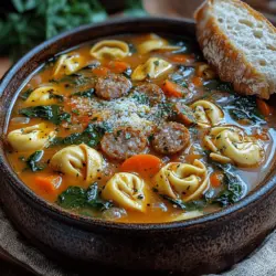 Wenn die Temperaturen sinken und die Tage kürzer werden, gibt es nichts Besseres als eine warme, herzliche Suppe, um den Körper zu wärmen und die Seele zu beruhigen. Die Gemütliche Wurst- und Spinat-Tortellini-Suppe ist genau das: ein einfaches, aber schmackhaftes Gericht, das sowohl sättigend als auch voll von Aromen ist. Diese Suppe vereint die herzhaften Noten der italienischen Wurst mit frischem Gemüse und zarten Tortellini, was sie zu einer perfekten Wahl für ein gemütliches Abendessen oder einem Familienessen macht.