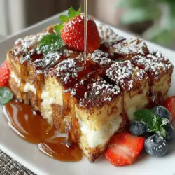 Der Himmlische Ahornbackofen-French Toast Auflauf ist nicht nur ein Gericht, sondern ein Erlebnis, das den perfekten Start in den Tag verspricht. Ob für ein festliches Frühstück am Wochenende, einen Brunch mit Freunden oder sogar als süßes Dessert – dieser Auflauf ist vielseitig und wird Ihre Gäste begeistern. Die Kombination aus zartem Briochebrot, einer cremigen Eiermischung und dem verführerischen Aroma von Zimt und Muskatnuss schafft eine harmonische Geschmacksexplosion, die jeden Gaumen erfreut.