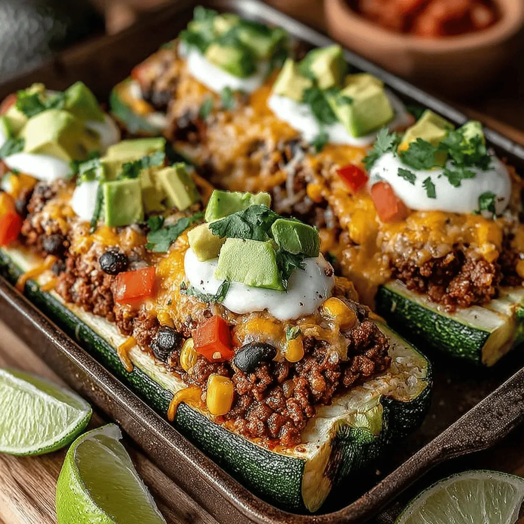 Bevor wir uns in die Zubereitung stürzen, schauen wir uns die Zutaten an, die wir für unsere Zucchini Taco Boats benötigen. Diese Zutaten vereinen sich zu einem köstlichen und nahrhaften Gericht, das sowohl für Fleischliebhaber als auch für Vegetarier geeignet ist.