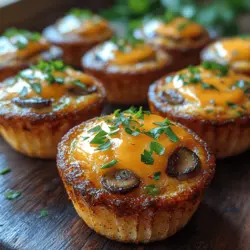 Die Idee von Ei-Muffins hat ihre Wurzeln in der amerikanischen Küche, wo sie oft als schnelle, tragbare Frühstücksoption geschätzt werden. Die Kombination von Eiern mit verschiedenen Zutaten wie Käse, Gemüse und Gewürzen macht sie zu einer vielseitigen Option, die sich leicht an die individuellen Vorlieben anpassen lässt. Die Mini Pilz- und Cheddar-Ei-Muffins sind eine köstliche Variante, die den herzhaften Geschmack von Pilzen und den schmelzenden, würzigen Cheddar-Käse miteinander verbindet.
