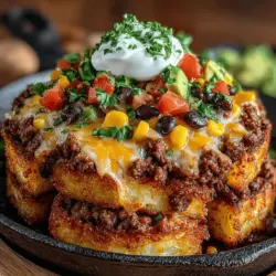 Der Käse-Taco-Kartoffelstapel ist eine köstliche Fusion aus zwei beliebten Gerichten: Mexikanischen Tacos und klassischem Kartoffelgratin. Diese Kombination sorgt nicht nur für einen aufregenden Geschmack, sondern auch für eine vielseitige Möglichkeit, die Familie bei einem gemeinsamen Essen zu versammeln. In der heutigen schnelllebigen Welt ist es wichtiger denn je, sich Zeit für die Zubereitung von hausgemachten Mahlzeiten zu nehmen. Dieses Rezept bietet nicht nur eine einfache Möglichkeit, frische Zutaten zu verwenden, sondern auch die Gelegenheit, kreative Variationen zu erkunden und den eigenen Stil in die Küche einzubringen.
