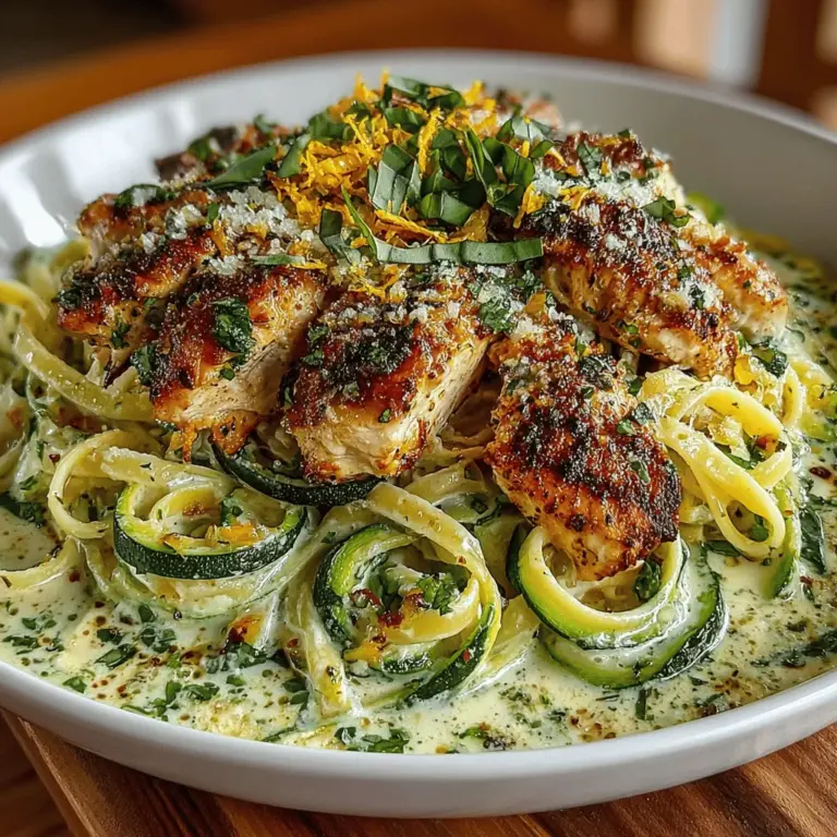 Die cremige Zucchini-Pasta mit Hühnchen ist ein wahrhaft köstliches Gericht, das in der modernen Küche immer beliebter wird. Es vereint die Aromen von frischem Gemüse, zartem Hühnchen und einer cremigen, reichhaltigen Sauce, die jeden Bissen zu einem Erlebnis macht. Dieses Rezept ist nicht nur einfach zuzubereiten, sondern auch eine hervorragende Möglichkeit, gesunde Zutaten in eine schmackhafte Mahlzeit zu integrieren. Zucchini ist nicht nur kalorienarm, sondern auch reich an Vitaminen und Mineralstoffen, was dieses Gericht zu einer idealen Wahl für alle macht, die auf eine ausgewogene Ernährung achten.